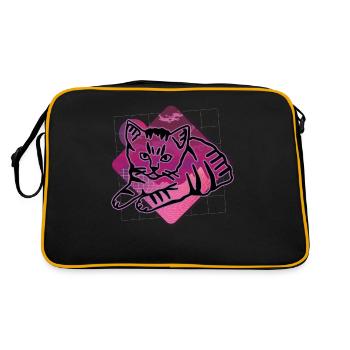 Chat graphique Retro Cat pour les propriétaires de chats - Sac Retro - noir/or - Dos