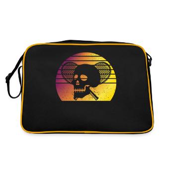 Tennis Skull Player Coach Fan Funny Sport - Retro Bag - black/gold - Back