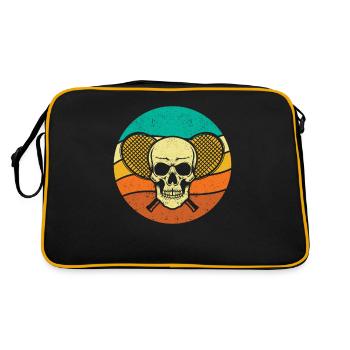 Tennis Skull Player Coach Fan Funny Sport - Retro Bag - black/gold - Back