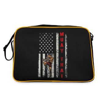 Muay Thai Fighter Kickboxer Thai Boxing Kickboxing - Sac Retro - noir/or - Dos