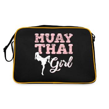 Muay Thai Girl Muay Thai Fighter Kickboxer Kickboxing - Sac Retro - noir/or - Dos
