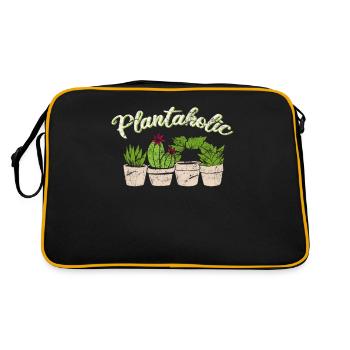 Plantaholic Funny Plant Lover Amoureux des plantes d'intérieur G - Sac Retro - noir/or - Dos