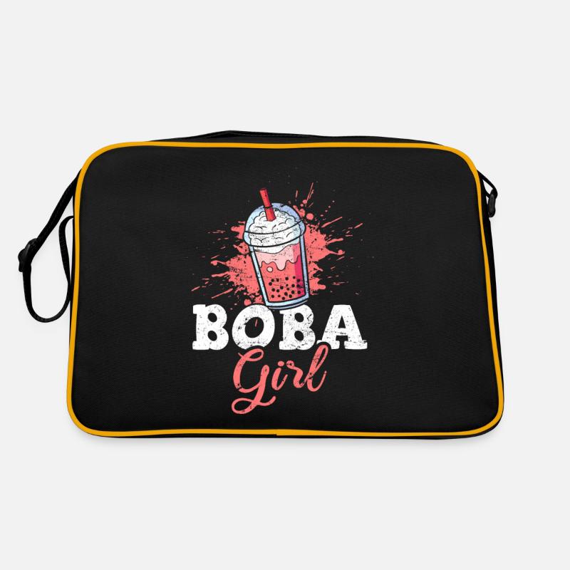 Boba Tea Bubble Milk Tea Buveur Amants Tapioca Mi Sac Retro