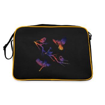 Oiseaux sur une branche - Sac Retro - noir/or - Dos