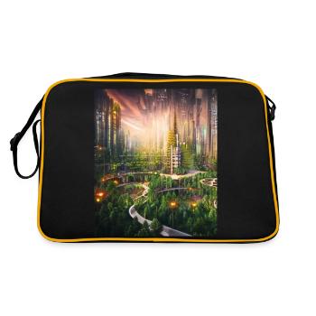 Amazing Magical Fairytale City from the Future - Retro Bag - black/gold - Back