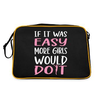 If It Was Easy More Girls Would Do It Gymnast fun - Retro Bag - black/gold - Back
