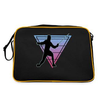 Fechten Fechtsport Fechtkampf Sportfechten - Retro Tasche - Schwarz/Gold - Hinten