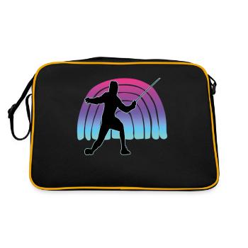 Fechten Fechtsport Fechtkampf Sportfechten - Retro Tasche - Schwarz/Gold - Hinten