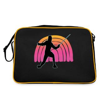 Fechten Fechtsport Fechtkampf Sportfechten - Retro Tasche - Schwarz/Gold - Hinten