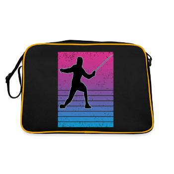 Fechten Fechtsport Fechtkampf Sportfechten - Retro Tasche - Schwarz/Gold - Hinten