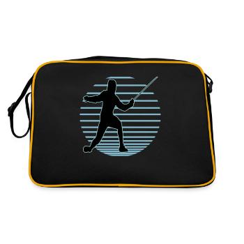 Fechten Fechtsport Fechtkampf Sportfechten - Retro Tasche - Schwarz/Gold - Hinten