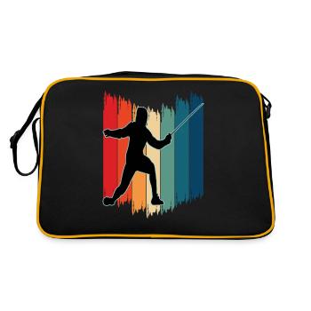 Fechten Fechtsport Fechtkampf Sportfechten - Retro Tasche - Schwarz/Gold - Hinten