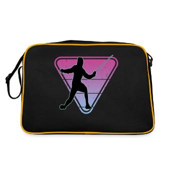 Fechten Fechtsport Fechtkampf Sportfechten - Retro Tasche - Schwarz/Gold - Hinten