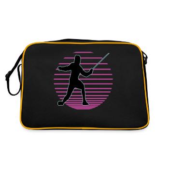 Fechten Fechtsport Fechtkampf Sportfechten - Retro Tasche - Schwarz/Gold - Hinten
