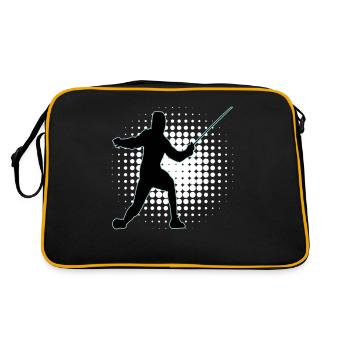 Fechten Fechtsport Fechtkampf Sportfechten - Retro Tasche - Schwarz/Gold - Hinten