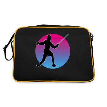 Fechten Fechtsport Fechtkampf Sportfechten - Retro Tasche - Schwarz/Gold - Hinten