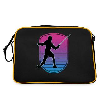Fechten Fechtsport Fechtkampf Sportfechten - Retro Tasche - Schwarz/Gold - Hinten