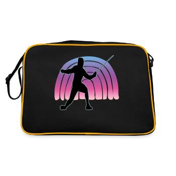 Fechten Fechtsport Fechtkampf Sportfechten - Retro Tasche - Schwarz/Gold - Hinten
