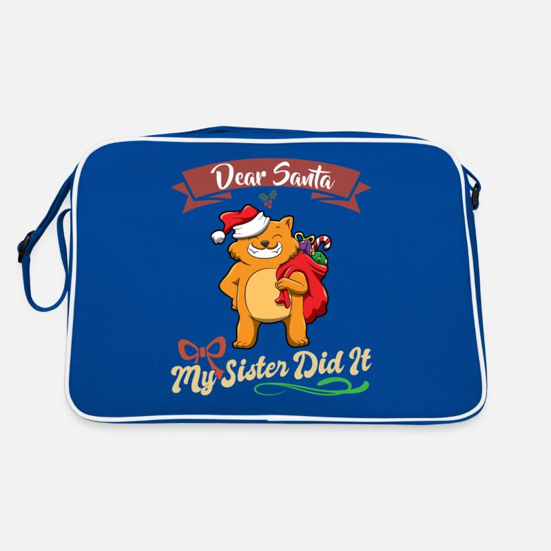 Dear Santa My Sister Did It Siblings Christmas Retro Bag