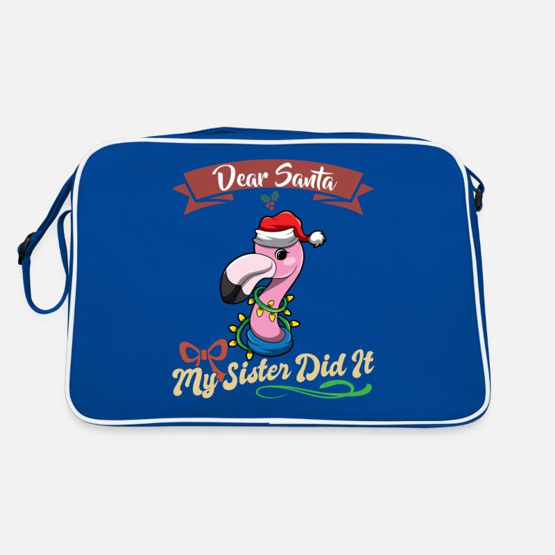 Dear Santa My Sister Did It Siblings Christmas Retro Bag