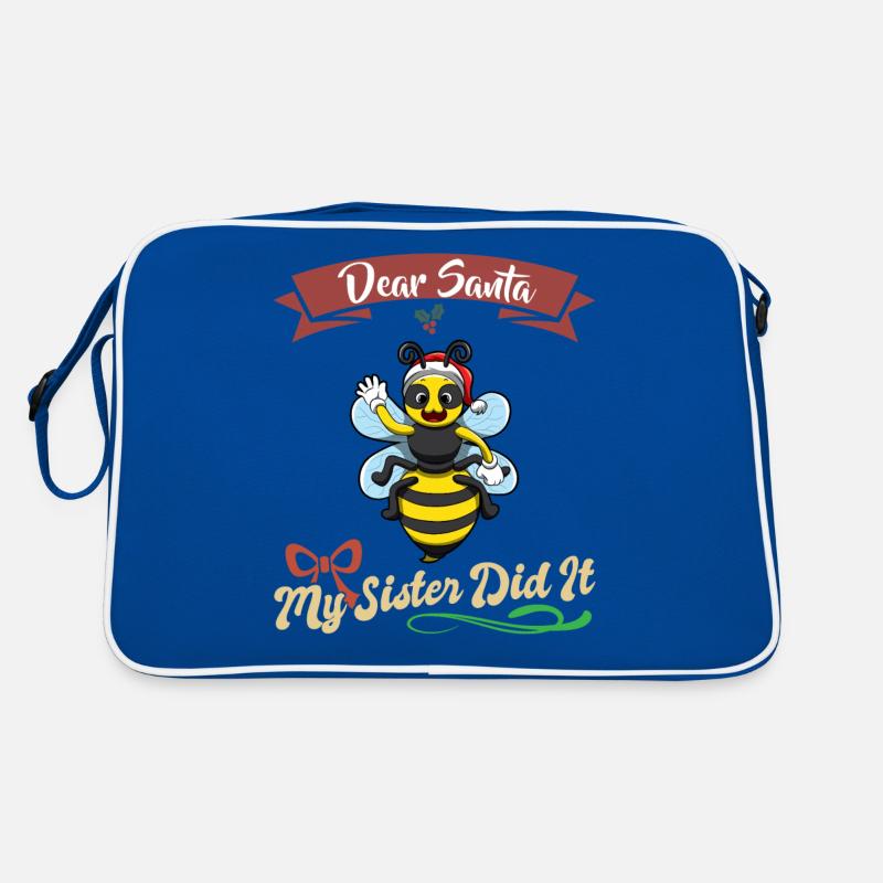 Dear Santa My Sister Did It Siblings Christmas Retro Bag