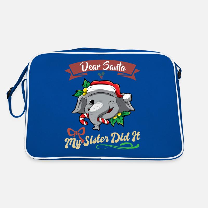 Dear Santa My Sister Did It Siblings Christmas Retro Bag