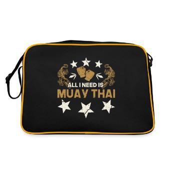 Muay Thai Sport Tout ce dont j’ai besoin est une idée cadeau de Muay Thai - Sac Retro - noir/or - Dos