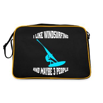 Cadeau Windsurfer Planche à voile Surf Kitesurfeur - Sac Retro - noir/or - Dos