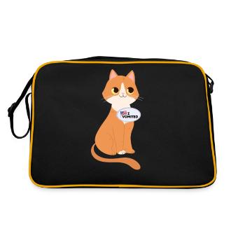 Ich Habe Gekotzt Lustige Katze Amerikanische Wahl - Retro Tasche - Schwarz/Gold - Hinten