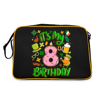 It's my 8 birthday holiday donut st. - Retro Bag - black/gold - Back