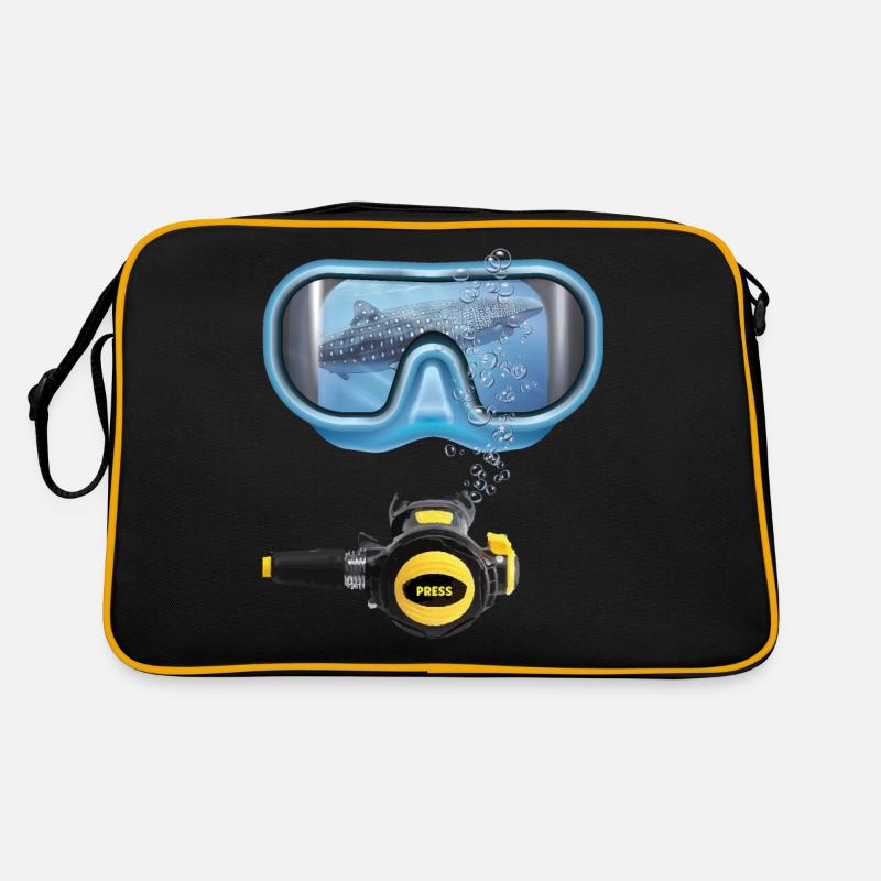 Requin-baleine - Plongée - Makse et détendeur - Design Sac Retro