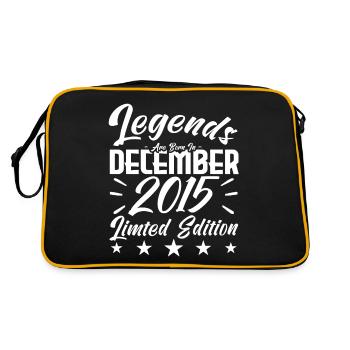 Jubiläumsgeschenk, Legenden werden im Dezember 2015 geboren - Retro Tasche - Schwarz/Gold - Hinten