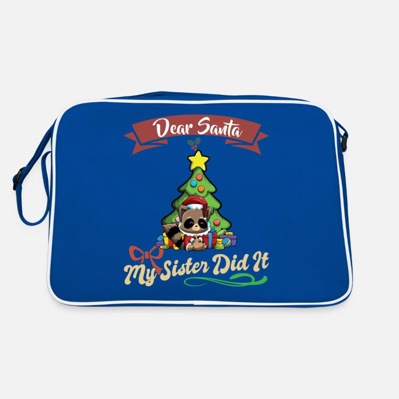 Dear Santa My Sister Did It Siblings Christmas Retro Bag