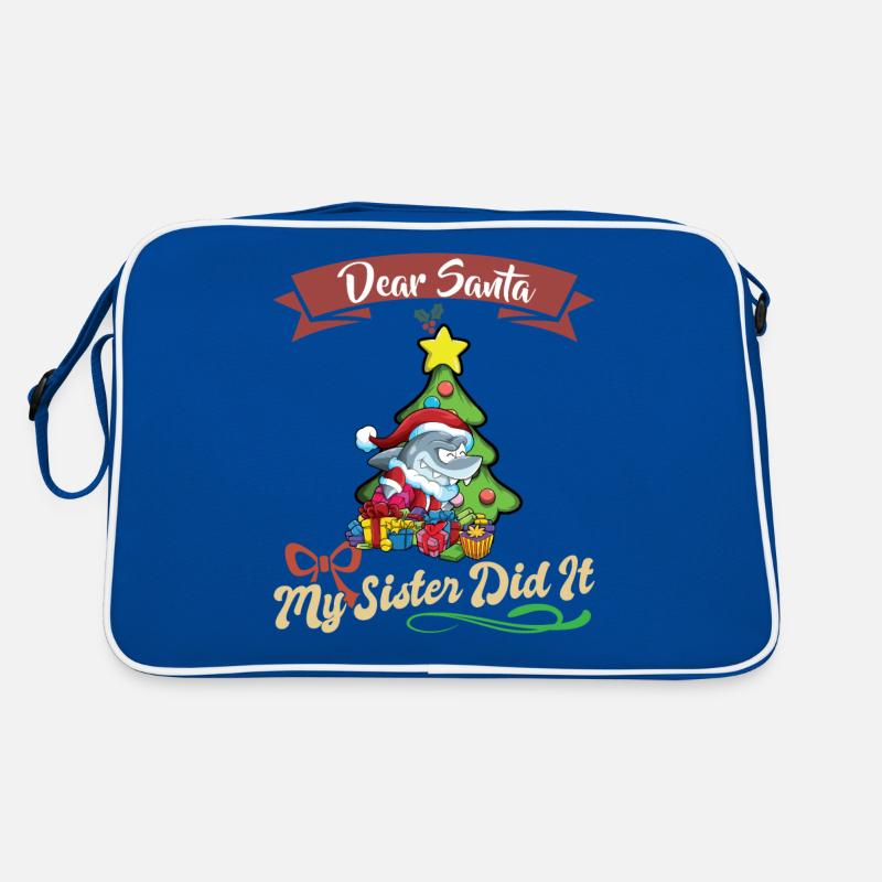 Dear Santa My Sister Did It Siblings Christmas Retro Bag