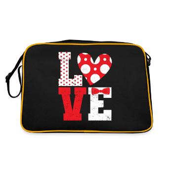 Polka Dot Love Heart Fly Valentine's Day Couples - Retro Bag - black/gold - Back