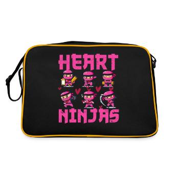 Les ninjas du cœur aiment l’esthétique de la culture japonaise - Sac Retro - noir/or - Dos