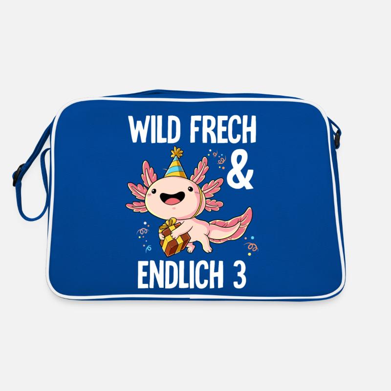 3. Geburtstag Axolotl Wild Frech Und Endlich 3 Retro Tasche