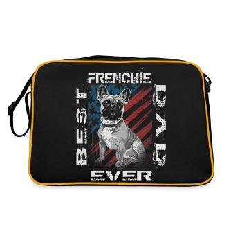 Meilleur papa Frenchie de tous les temps Français Bulldog Papa - Sac Retro - noir/or - Dos