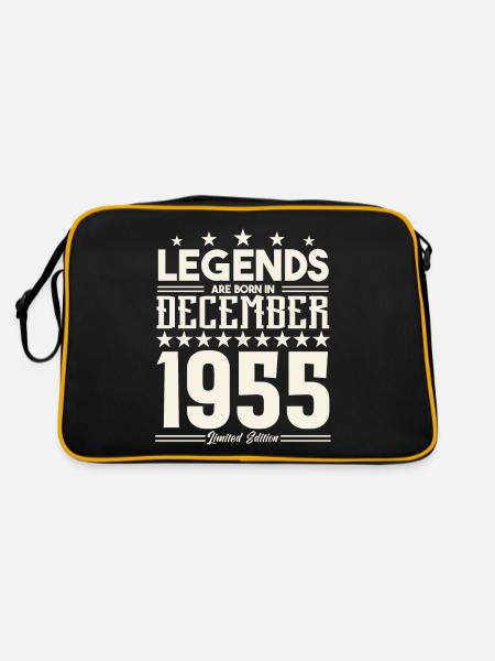 Legends Are Born In December 1955.Gift anniversary - Retro Bag - black/gold - Back