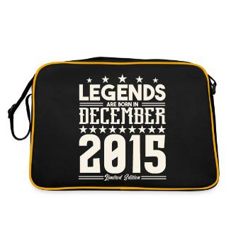 Legenden werden im Dezember 2015 geboren.Geschenkjubiläum - Retro Tasche - Schwarz/Gold - Hinten