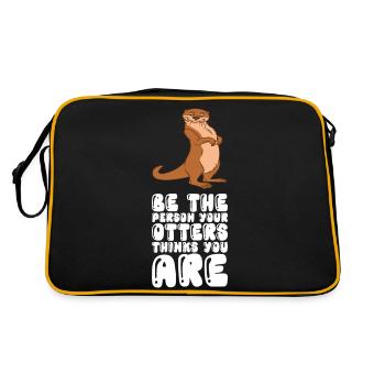 Petits jeux de mots sur les loutres et blagues sur les loutres - Sac Retro - noir/or - Dos