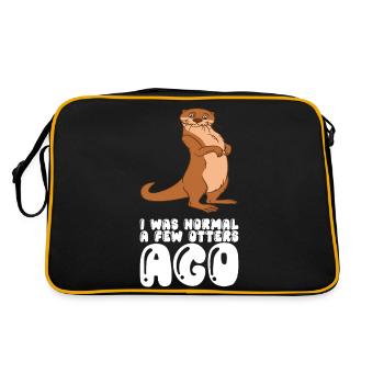 Petits jeux de mots sur les loutres et blagues sur les loutres - Sac Retro - noir/or - Dos