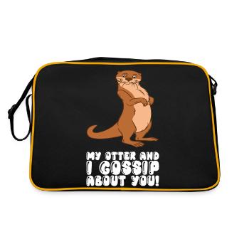 Petits jeux de mots sur les loutres et blagues sur les loutres - Sac Retro - noir/or - Dos
