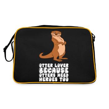 Petits jeux de mots sur les loutres et blagues sur les loutres - Sac Retro - noir/or - Dos