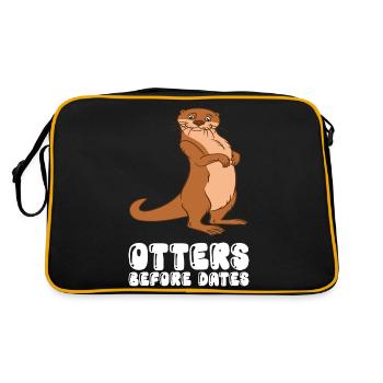 Petits jeux de mots sur les loutres et blagues sur les loutres - Sac Retro - noir/or - Dos