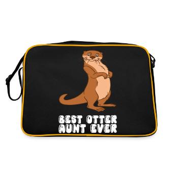 Petits jeux de mots sur les loutres et blagues sur les loutres - Sac Retro - noir/or - Dos