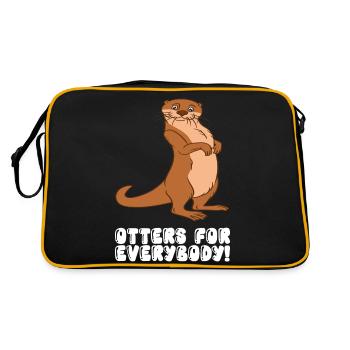 Petits jeux de mots sur les loutres et blagues sur les loutres - Sac Retro - noir/or - Dos