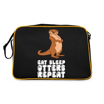 Petits jeux de mots sur les loutres et blagues sur les loutres - Sac Retro - noir/or - Dos