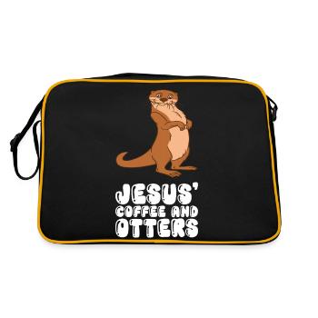 Petits jeux de mots sur les loutres et blagues sur les loutres - Sac Retro - noir/or - Dos