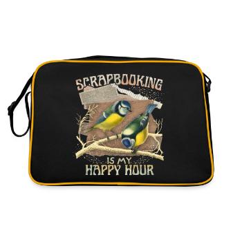 Illustration vintage Meise, album de coupures - Sac Retro - noir/or - Dos